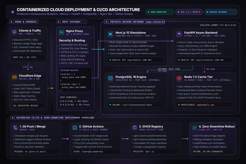 Architecting and Deploying Full-Stack Applications to Production Cloud with Docker, Nginx, and GitHub Actions