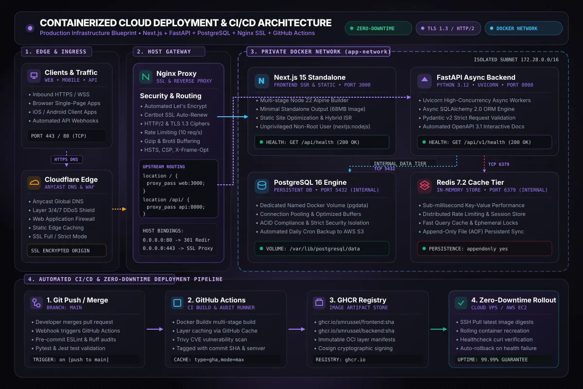 Containerized Full-Stack Cloud Architecture & Automated CI/CD